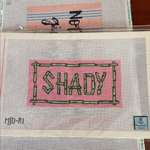 'Shady' Needlepoint Canvas - Pink and Green